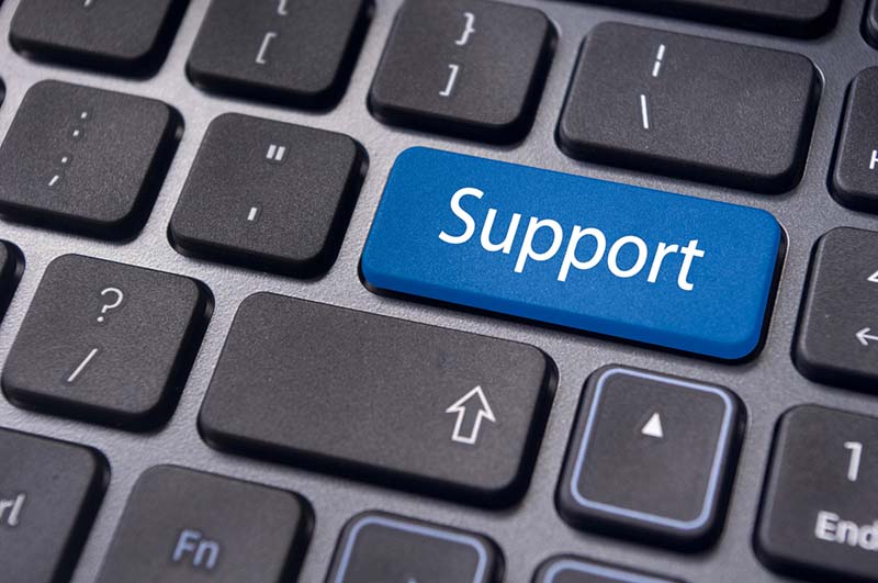 online support concepts, message on keyboard key
